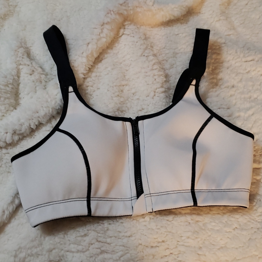 front zipping sports bra